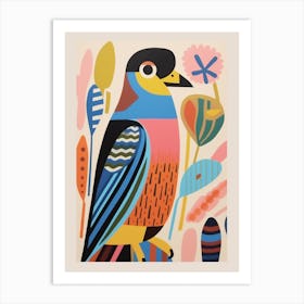 Colourful Scandi Bird Eurasian Sparrowhawk 2 Art Print