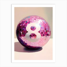 Pink Disco Ball Art Print