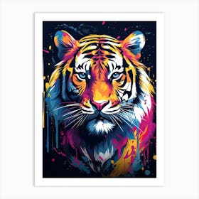 Tiger Art In Graffiti Art Style 4 Art Print