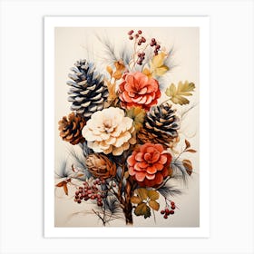 Antique Pine Cones Masterpiece Art Print