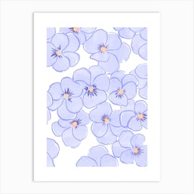 Watercolor Pansies Art Print