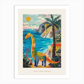Dinosaur By The Amalfi Coast Painting 3 Poster Art Print