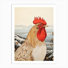 Bird Illustration Rooster 2 Art Print