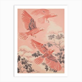 Vintage Japanese Inspired Bird Print Hawk 3 Art Print