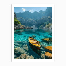 Boat In A Lake 1 Art Print