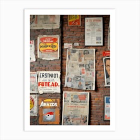 Old Newspaper Clippings Art Print