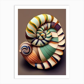 Banded Snail  Patchwork Art Print