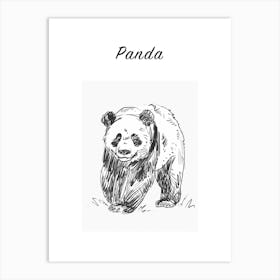 B&W Panda Poster Art Print