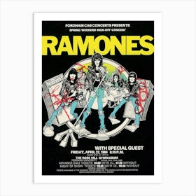 Ramones 1984 Concert Poster Iconic Rose Hill Gymnasium Wall Art Punk Rock Legends Decor Art Print