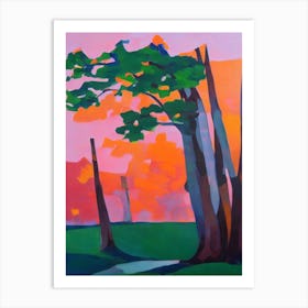 Laurel Oak Tree Cubist Art Print
