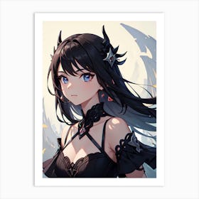 Anime Girl With Horns Art Print