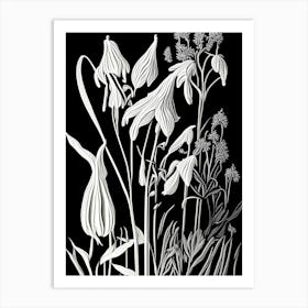 Solomon's Seal Wildflower Linocut Art Print