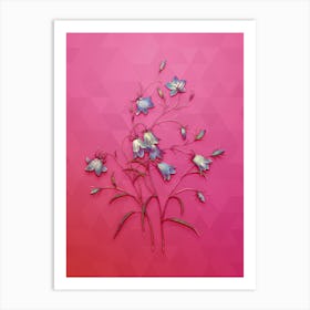 Vintage Campanule Clochette Botanical Art on Beetroot Purple n.2034 Art Print