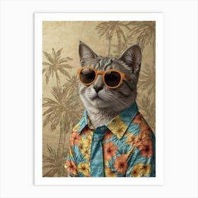 Hawaiian Cat 1 Art Print