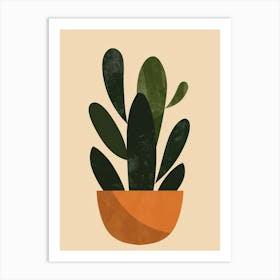 Rhipsalis Cactus Minimalist Abstract Illustration 3 Art Print