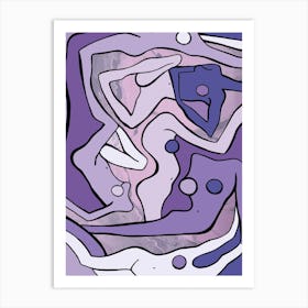 Ecstatic Nudes 2 Lilac Art Print