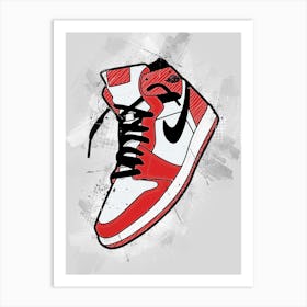 Air Jordan 1 Sneaker Chicago Art Print