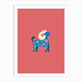 Chinese Ram Scandi Folk Art Print