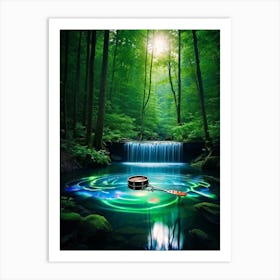 Sunken Banjo Serenely Resonating Cradled In The Heart Of A Verdant Forest That Belongs To A Bewitch Art Print