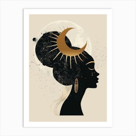 Moon And Crescent Art Print