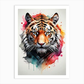 Tiger Watercolor Painting Art Print