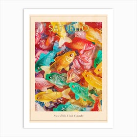 Swedish Fish Candy Sweets Retro Collage 2 Poster Art Print