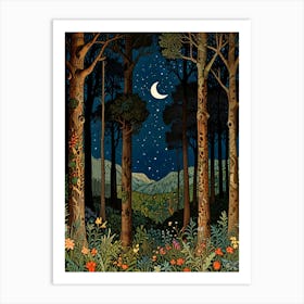 William Morris Night In The Forest 20 Art Print