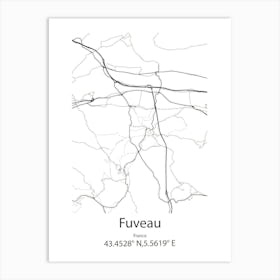 Fuveau,France Minimalist Map Art Print