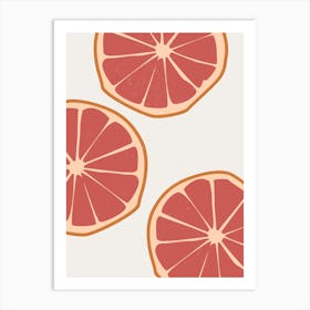 Boho Mid Century Modern Grapefruit Kitchen Art Print