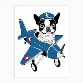 Boston Terrier Pilot-Reimagined 11 Art Print