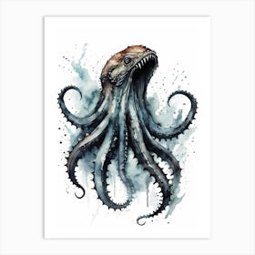 Kraken Watercolor Painting (32) Art Print