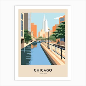 River Walk 4 Chicago Travel Poster Art Print