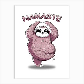 Namaste, Yoga Lover Sloth Art Print