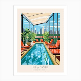 New York, Usa Midcentury Modern Pool Poster Art Print