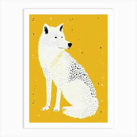 Yellow Arctic Wolf 1 Art Print
