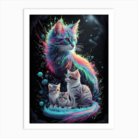 Rainbow Cats Art Print