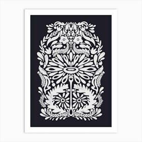 Floral Scandinavian Folk Art 5 Art Print