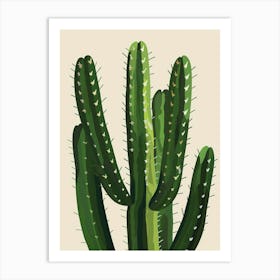 Echinocereus Cactus Minimalist Abstract 1 Art Print