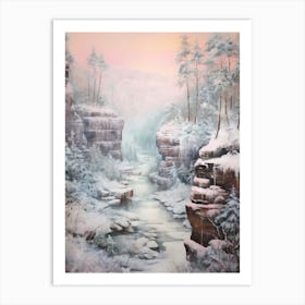Dreamy Winter Painting Bohemian Switzerland National Park 4 Art Print
