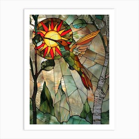 Hummingbird Stained Glass 18 Art Print