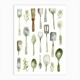 Kitchen Utensils 1 Art Print