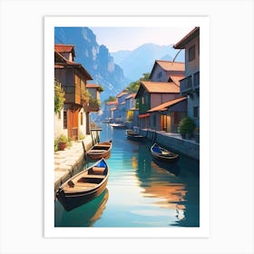 Village By The Water Art Print