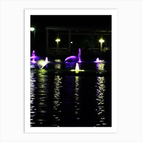 Fountains At Night Art Print