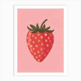 Strawberry On A Pink Background Art Print