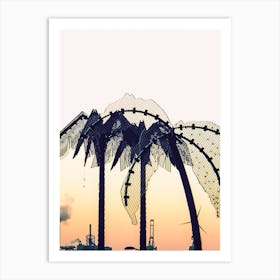 Palm Trees At Sunset in Hamburg Art Print