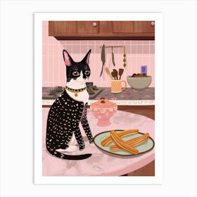 Cat And Churros 2 Art Print