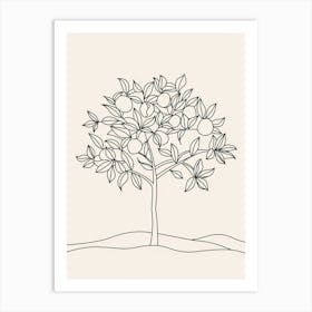 Peach Tree Minimalistic Drawing 2 Art Print