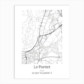 Le Pontet,France Minimalist Map Art Print