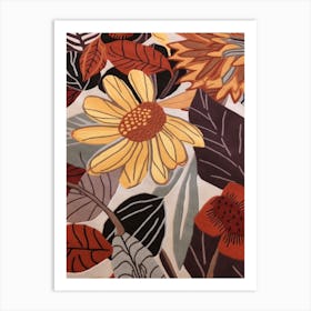 Fall Botanicals Anemone 1 Art Print