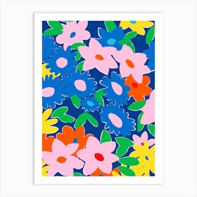 Collage Of Abstract Flowers Art Print